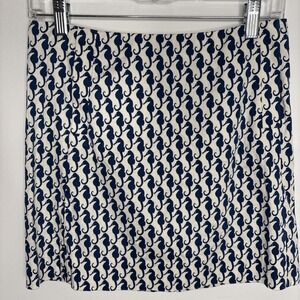 J. Crew Women's Novelty Retro Seahorse Chino Skirt Size 00 Nautical Preppy